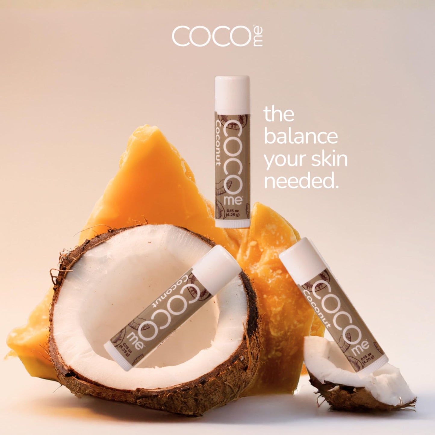 CoCo Me Coconut Beeswax Lip Balm - Organic Lip Balm with Virgin Coconut Oil & Beeswax - Natural Lip Balms & Moisturizers for Deep Lip Protection Beauty and Personal Care Coco Me