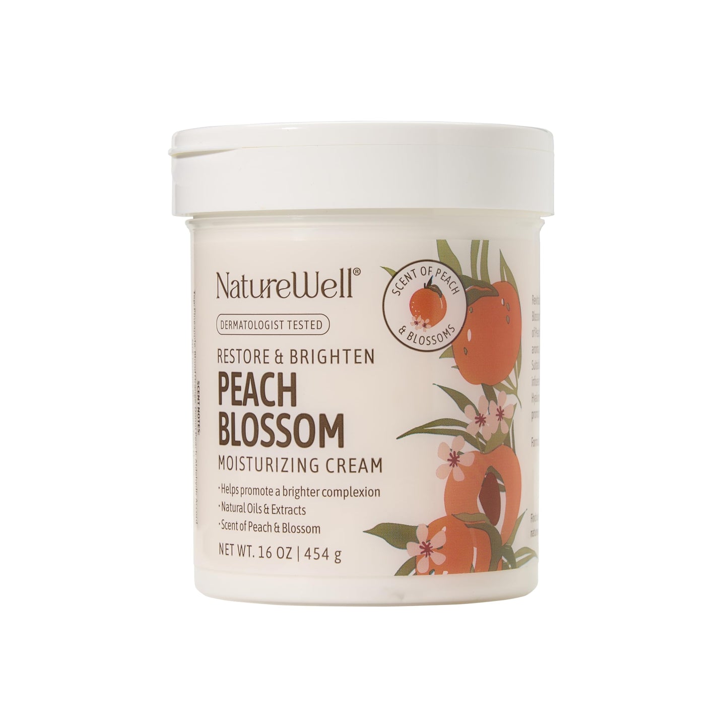 NATURE WELL Peach Blossom Restore & Brighten Moisturizing Cream For Face & Body, Infused With Peach Extract, Niacinamide, & Hyaluronic Acid, Promotes Beauty & Personal Care NATURE WELL