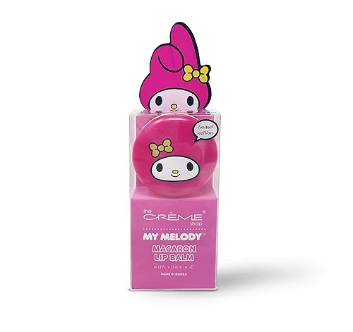 The Crème Shop x Sanrio Hello Kitty Macaron Lip Balm (My Melody Strawberry Ice Cream) Korean Cute Scented Pocket Portable Soothing Advanced Must-Have Beauty & Personal Care The Crème Shop