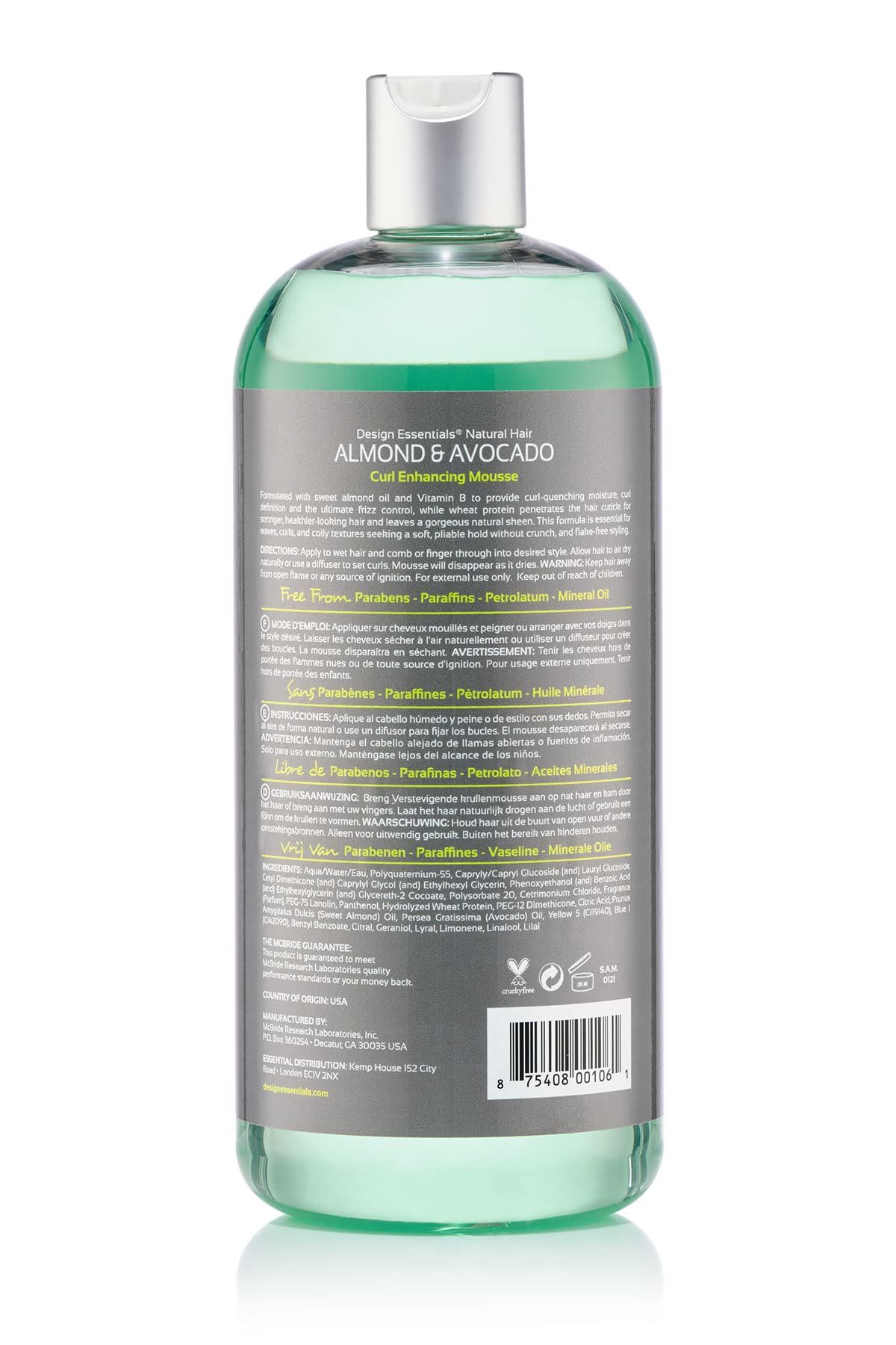 Design Essentials Almond and Avocado Curl Enhancing Hair Mousse for Curly Hair 34 Oz Refill (Pack of 1) Beauty & Personal Care Design Essentials