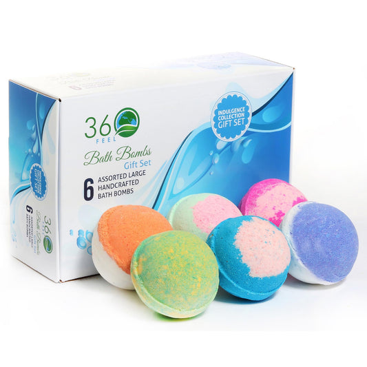360Feel Bath Bombs Gift Set - Handcrafted Moisturizing Bath Bombs for Women Infused with Essential Oils - an Ideal Gift for Any Occasion… Beauty & Personal Care 360Feel