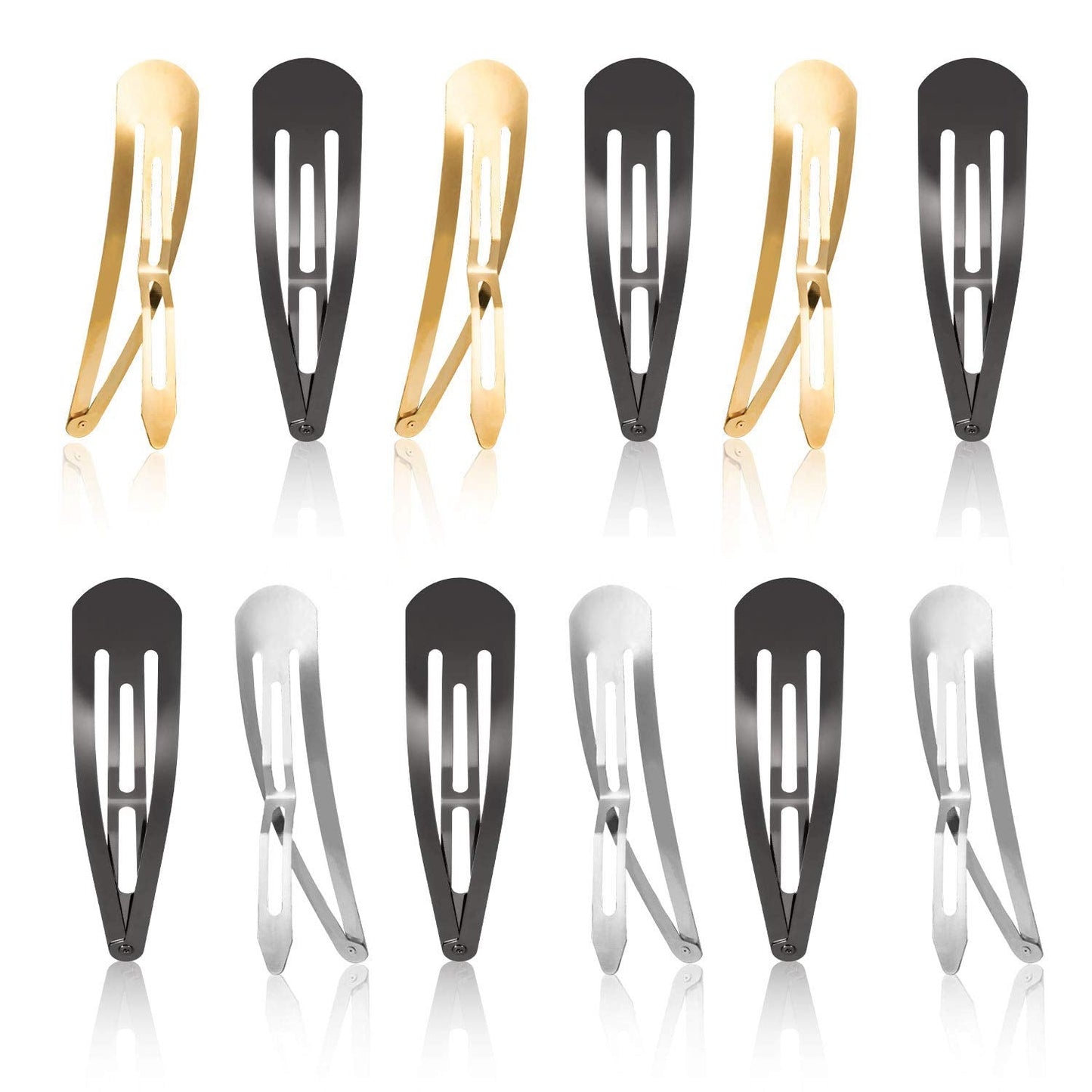Geyoga 30 Pieces 4 Inch Metal Snap Hair Clips for Women Snap Barrettes Nonslip Large Women Hair Accessories Beauty & Personal Care Geyoga