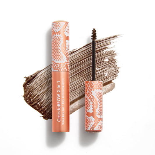 Grande Cosmetics GrandeBROW 2-in-1 Tinted Brow Gel + Brow Enhancing Serum for Thicker & Darker-Looking Eyebrows, Shape & Fill Brows, with Castor Oil Beauty and Personal Care Grande Cosmetics Default Title