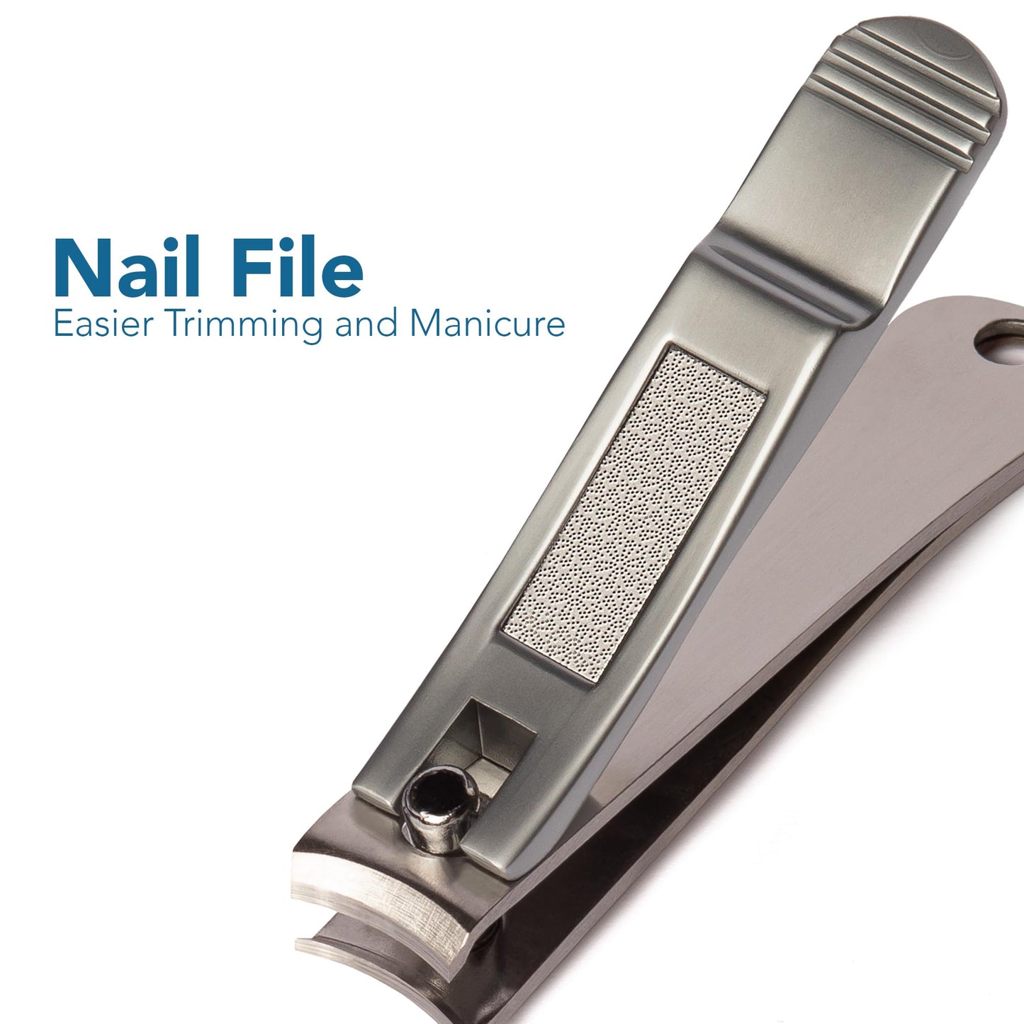 Ultra Sharp Nail Clippers Set - 2 Pack Stainless Steel Fingernail & Toenail Trimmers with Built-in Nail File for Women & Seniors (Silver) Beauty & Personal Care Harperton