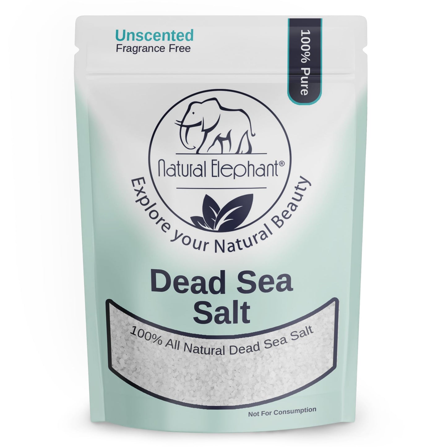 Natural Elephant Dead Sea Bath Salt - 1 Pound Bag (16oz) - 100% Natural and Pure - Coarse Grain - Ideal for Baths and Soaks Beauty and Personal Care Natural Elephant