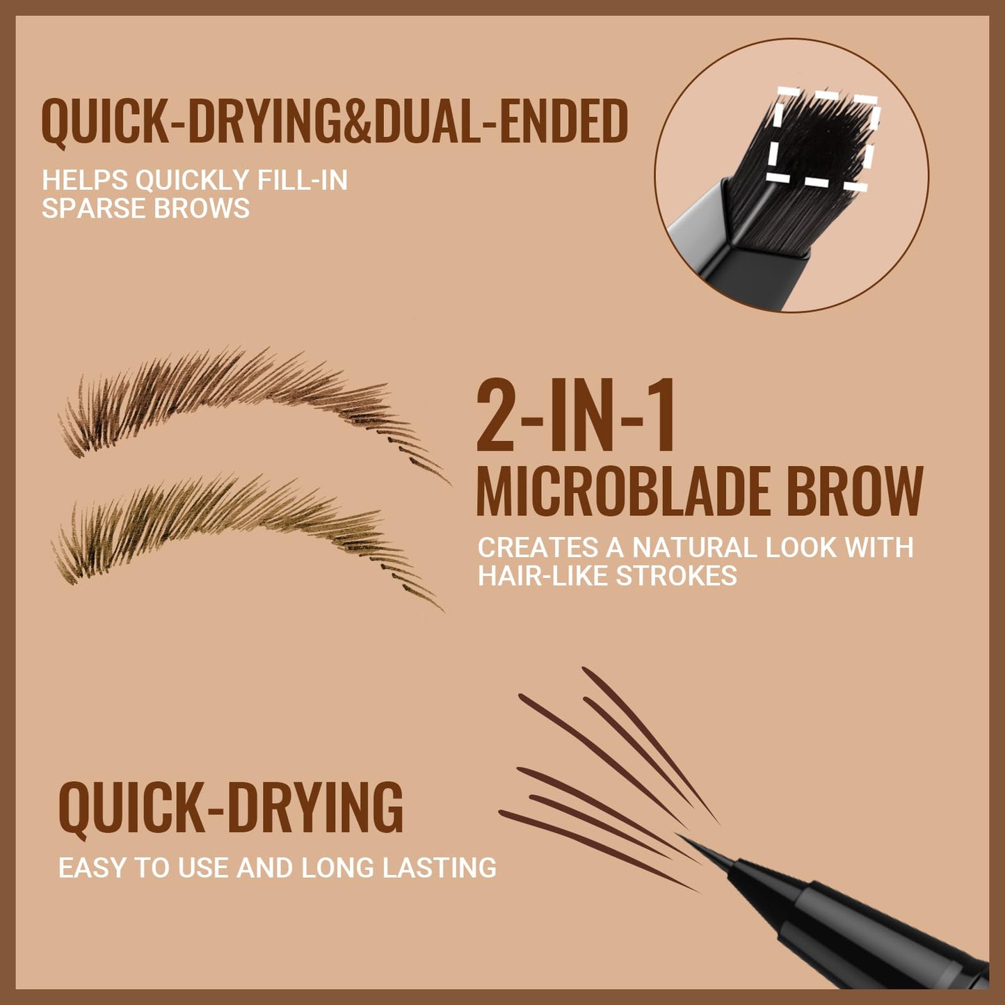 iMethod Eyebrow Pen - Eyebrow Pencil,2-in-1 Eyeliner Dual-Ended Brush-Tip Microblading 4d Eyebrow Pencils for women,Long Lasting Waterproof Hair-Like Beauty and Personal Care iMethod