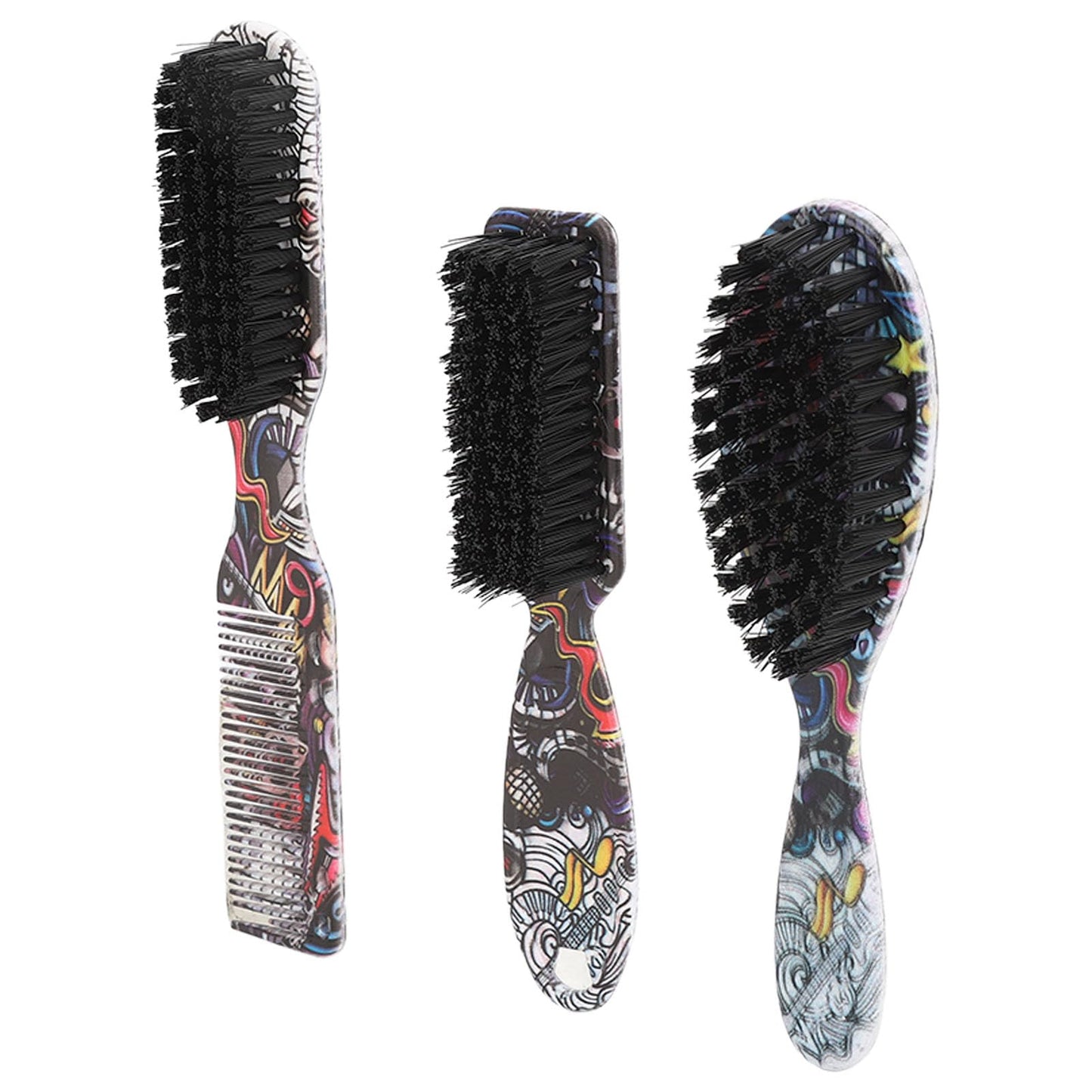 3pcs Beard Brush Set, 2 in 1 Barber Beard Brush, Comb and Brush Reinforced Bristles Portable and Lightweight for Stylingand Grooming Beauty and Personal Care Brrnoo