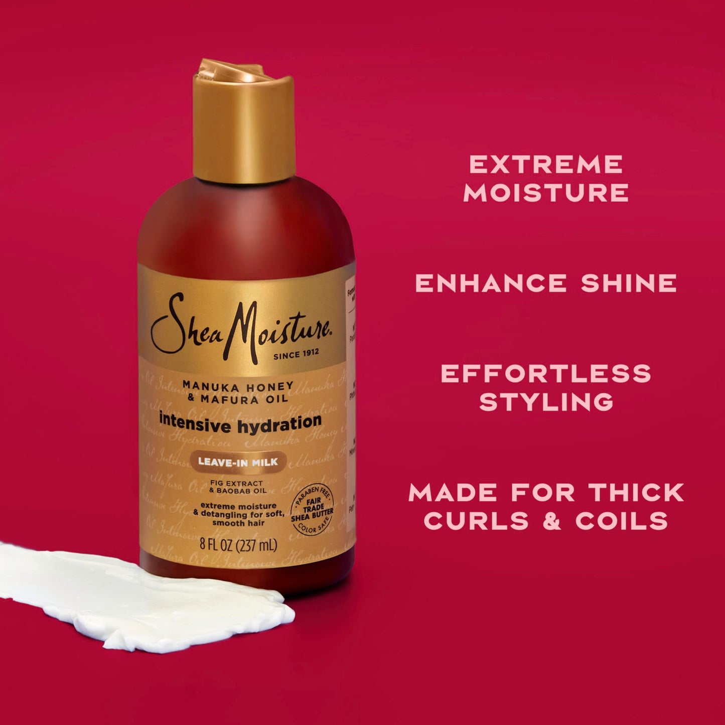 SheaMoisture Hydration Hair Milk Manuka Honey and Mafura Oil for Dry Hair to Hydrate and Style Hair 8 oz Beauty & Personal Care SheaMoisture