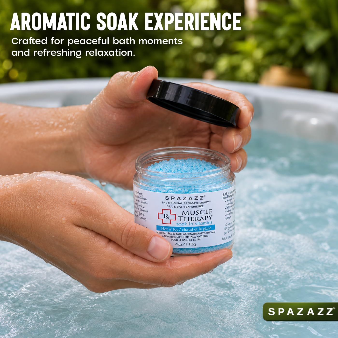 Spazazz RX Therapy Hot Tub Spa and Bath Aromatherapy Salt Crystals 4oz 8 Pack Sample Bundle Includes Muscle - Joint - Detox - Stress - Respiratory Beauty and Personal Care Spazazz