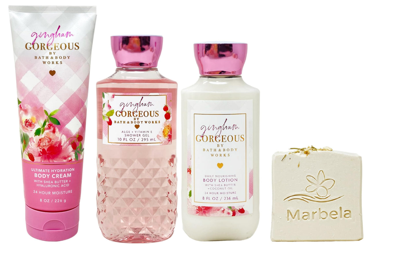 Bath & Body Works Gingham Gorgeous - Trio Gift Set - Body Cream, Shower Gel and Body Lotion With Wild Jasmine Soap. Beauty and Personal Care Bath & Body Works