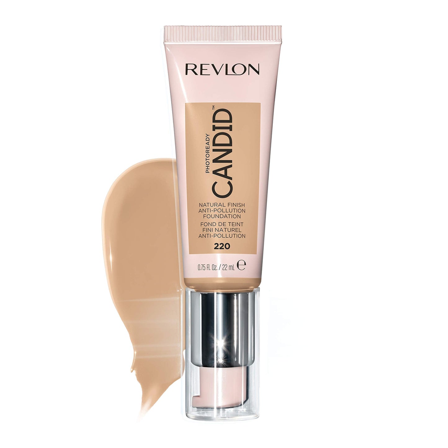 Revlon PhotoReady Candid Natural Finish Foundation, with Anti-Pollution, Antioxidant, Anti-Blue Light Ingredients, 220 Sand Beige, 0.75 fl. oz. Beauty & Personal Care REVLON