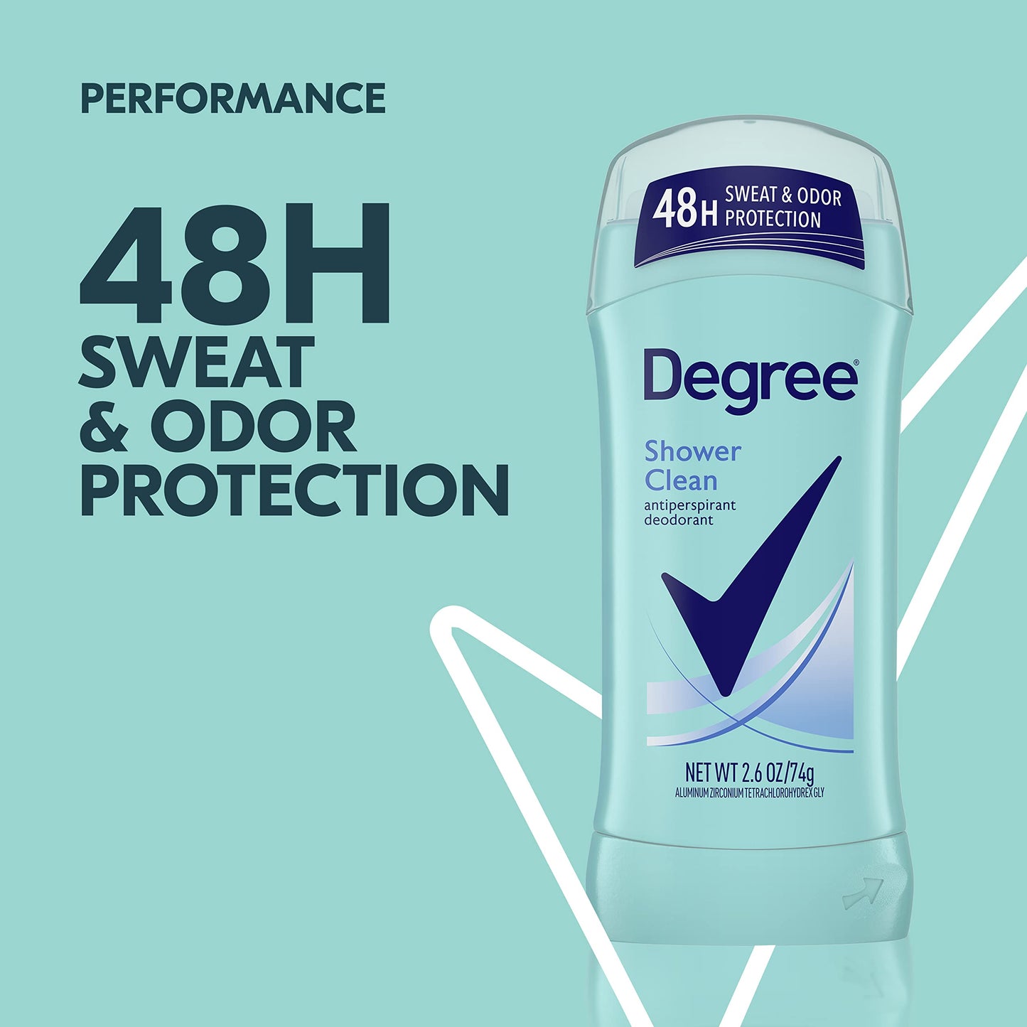 Degree Original Antiperspirant Deodorant Shower Clean Pack of 6 48-Hour Sweat & Odor Protection Antiperspirant for Women 2.6 oz Beauty and Personal Care Degree