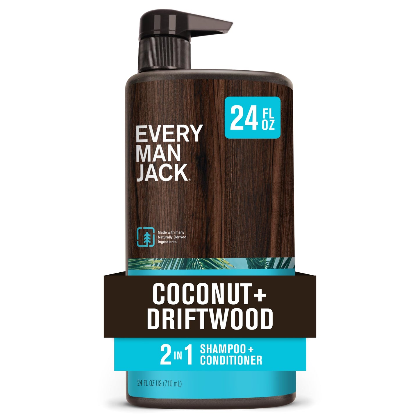 Every Man Jack 2-in-1 Daily Shampoo + Conditioner - Coconut & Driftwood | Nourishing For All Hair Types, Naturally Derived, Cruelty-Free Shampoo Beauty and Personal Care Every Man Jack Default Title