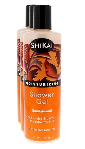ShiKai Daily Moisturizing Shower Gel (Sandalwood, 12oz, Pack of 3) | Gentle Formula | Aloe Vera & Oatmeal for Soft, Healthy Skin | Dry Skin Relief Beauty & Personal Care ShiKai