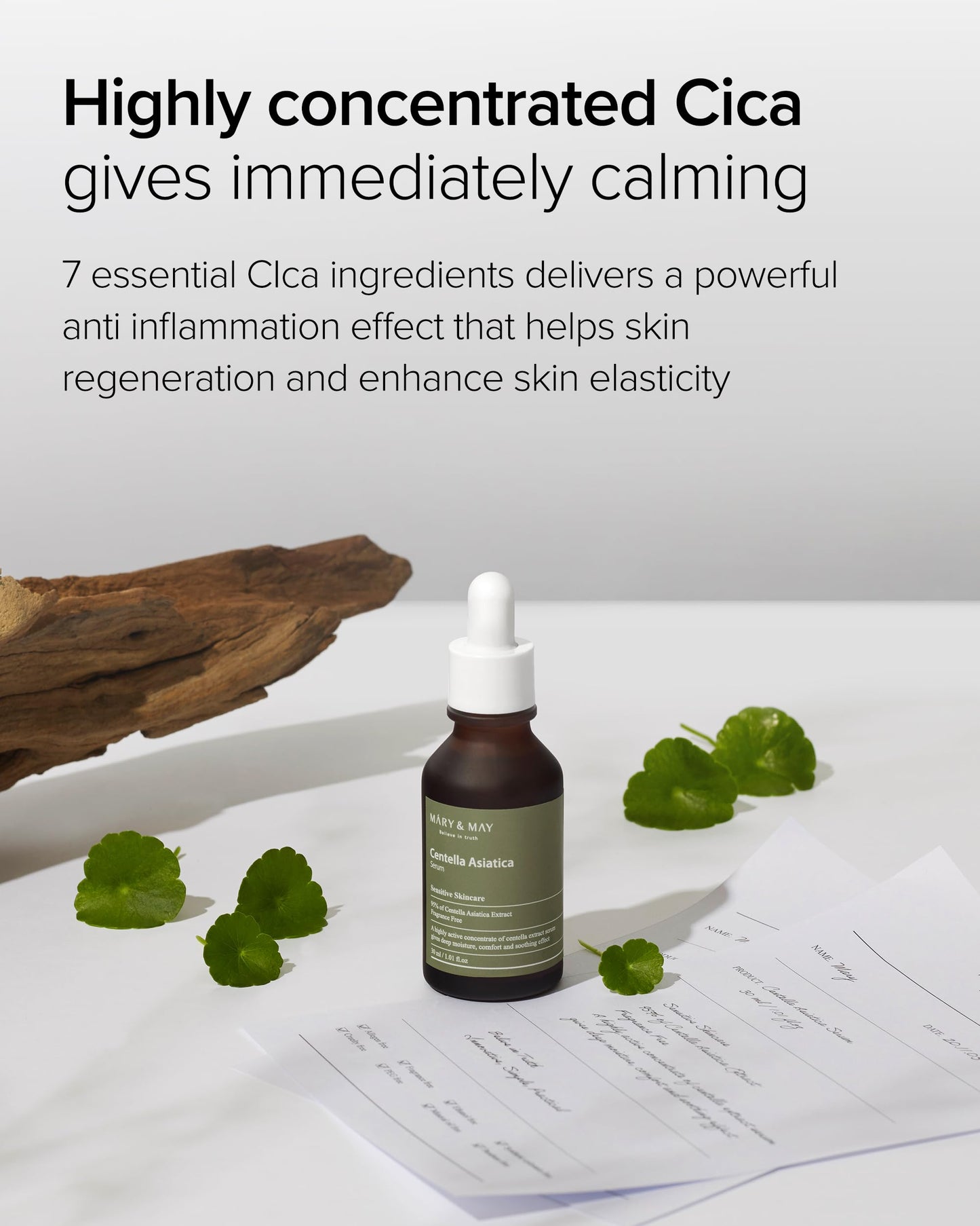 Mary&May Centella Asiatica Serum - 95% of Cica Extracxt for Instant Skin Soothing, Regeneration, and Elasticity Improvement - Korean Face Serum Beauty & Personal Care Mary&May
