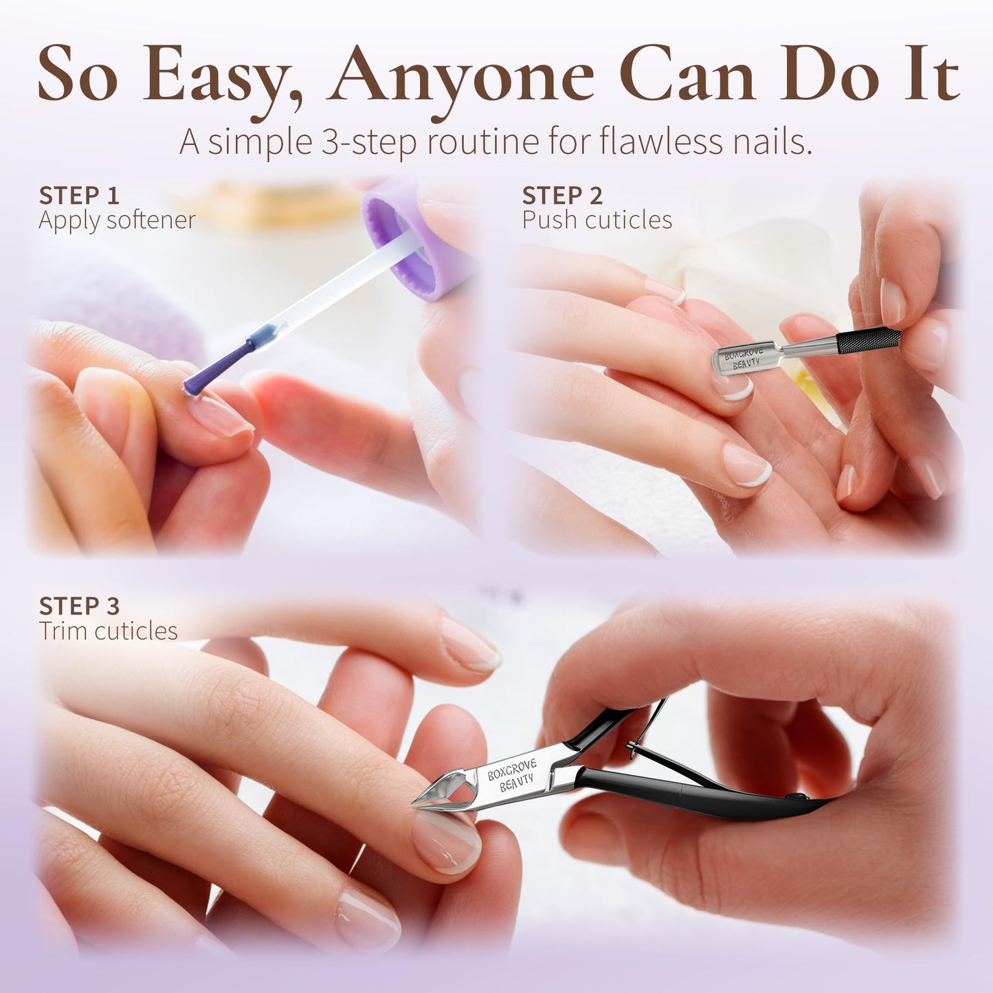 Professional Cuticle Cutter Stainless Steel Cuticle Nippers with Sharp Blades and Double Spring Cuticle Clippers - Nail Cuticle Trimmer Tool Beauty & Personal Care BOXGROVE BEAUTY