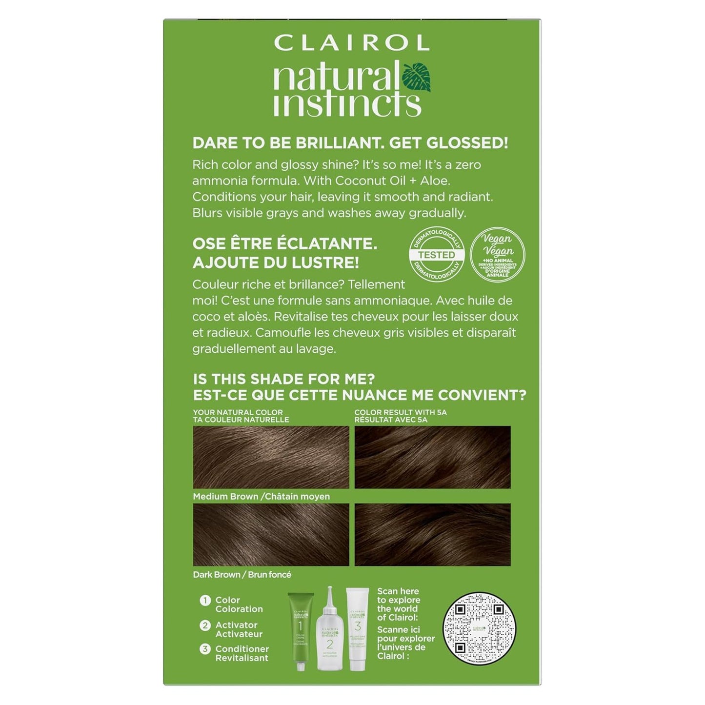 Clairol Natural Instincts Hair Color, Medium Cool Brown [5A] 1 ea (Pack of 4) Beauty & Personal Care Clairol