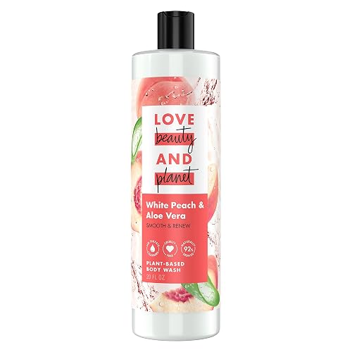 Love Beauty and Planet Plant-Based Body Wash Smooth & Renew White Peach & Aloe Vera No Sulfate Cleansers, Cruelty Free, 92% Naturally Derived 20 oz Beauty & Personal Care Love Beauty And Planet