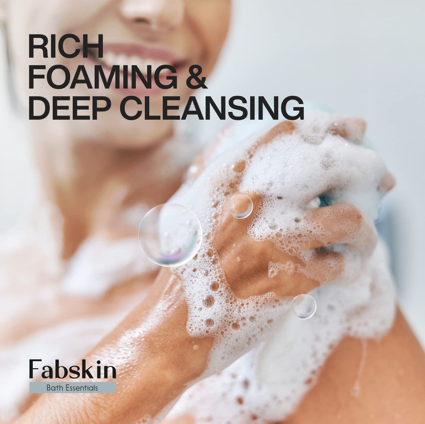 FABSKIN Loofah for Bathing - Bath Shower Sponge Scrubber Exfoliator for Women and Men - Body Wash Scrub - Bath Scrubber for Body (BLACK) Beauty and Personal Care FABSKIN