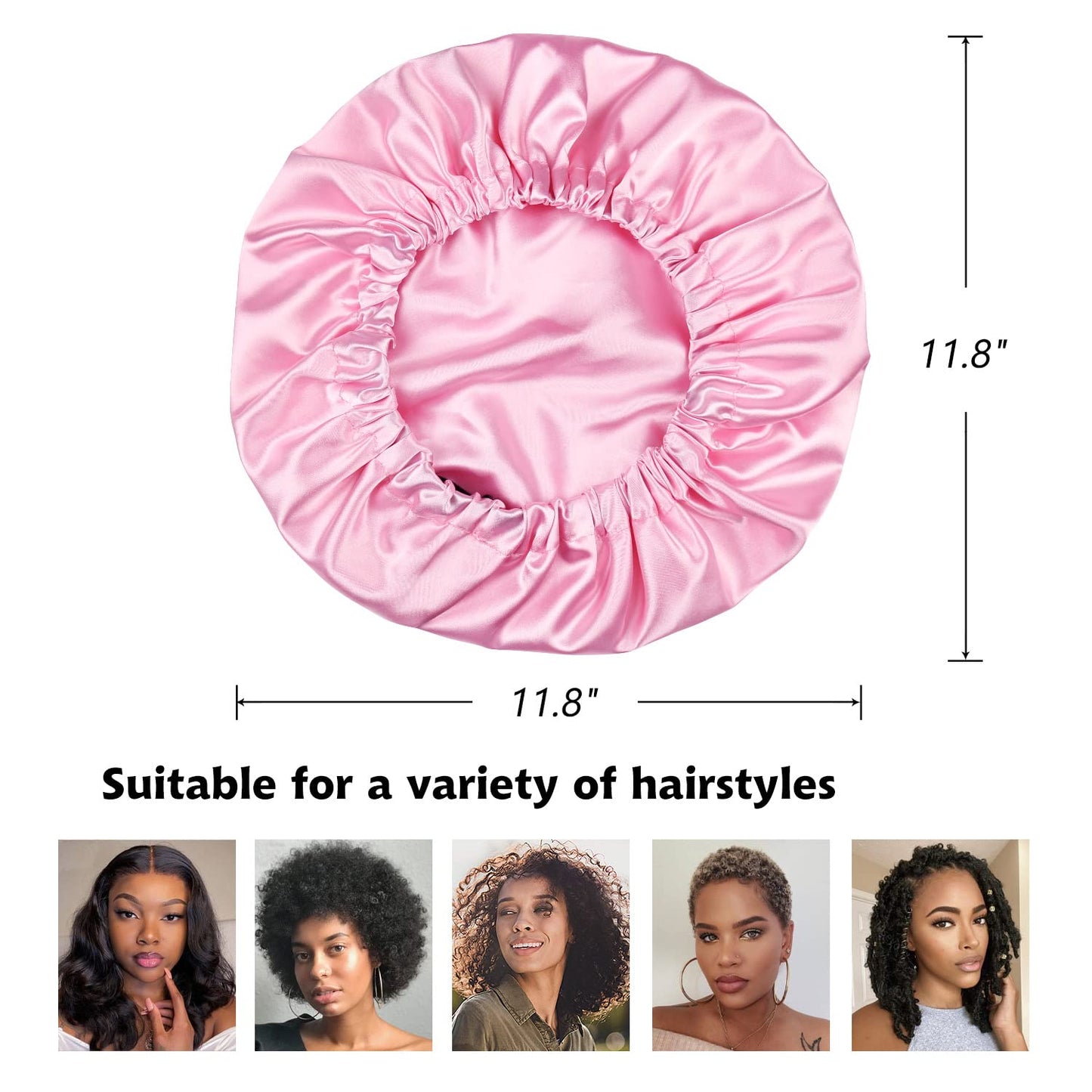 Night Cap Satin Beanie Silk Turban Curly Hair Wrap for Sleeping Pink Beauty and Personal Care Alnorm