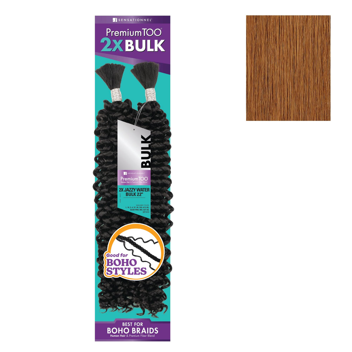 Sensationnel PremiumToo Bulk Weaving-2X Jazzy Water,1pk 22in,30 LIGHTAUBURN