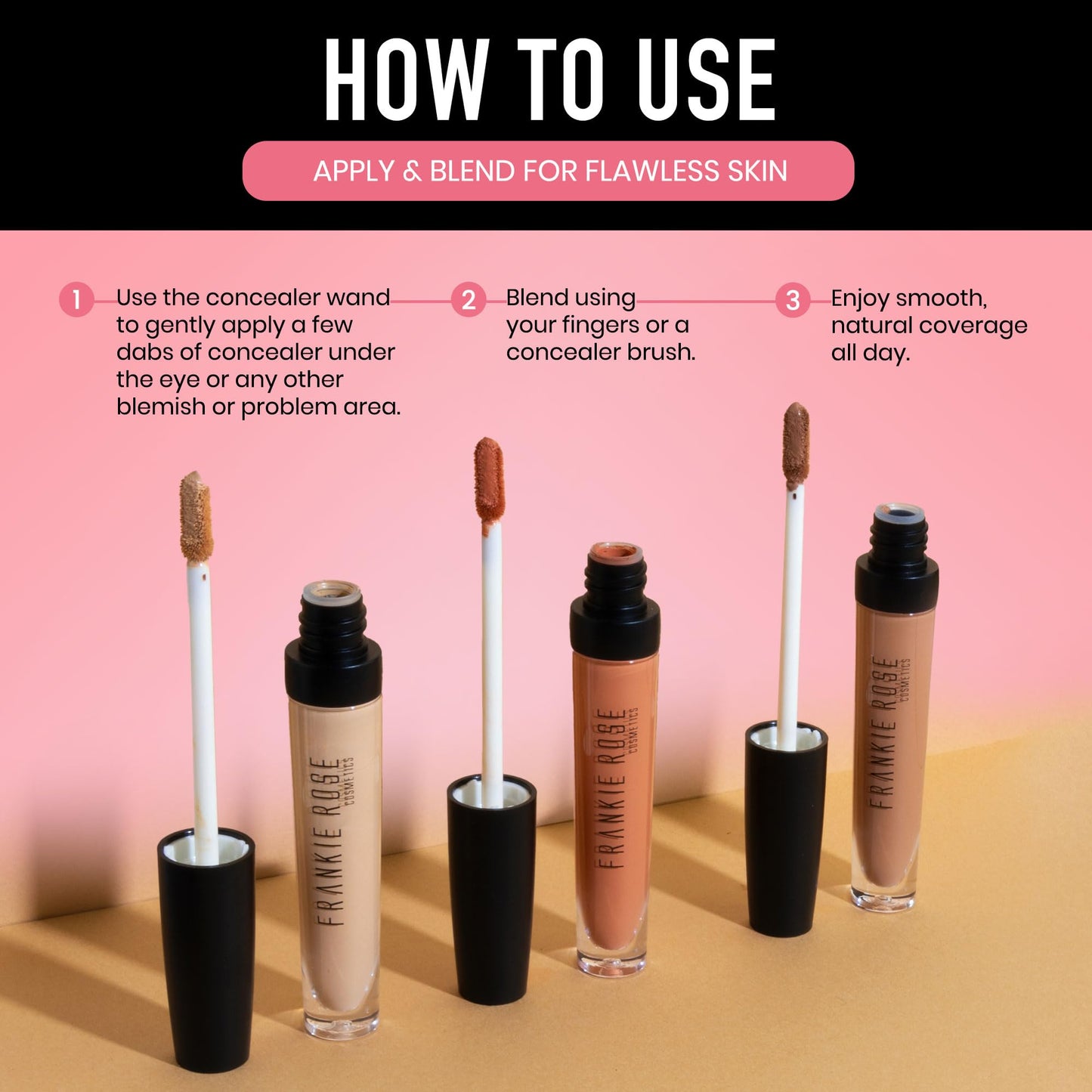 Frankie Rose Cosmetics Our Lil’ Secret Concealer - Full, Long Lasting Coverage for Dark Circles and Fine Lines - Easy to Blend - Soft, Smooth Beauty & Personal Care Frankie Rose Cosmetics