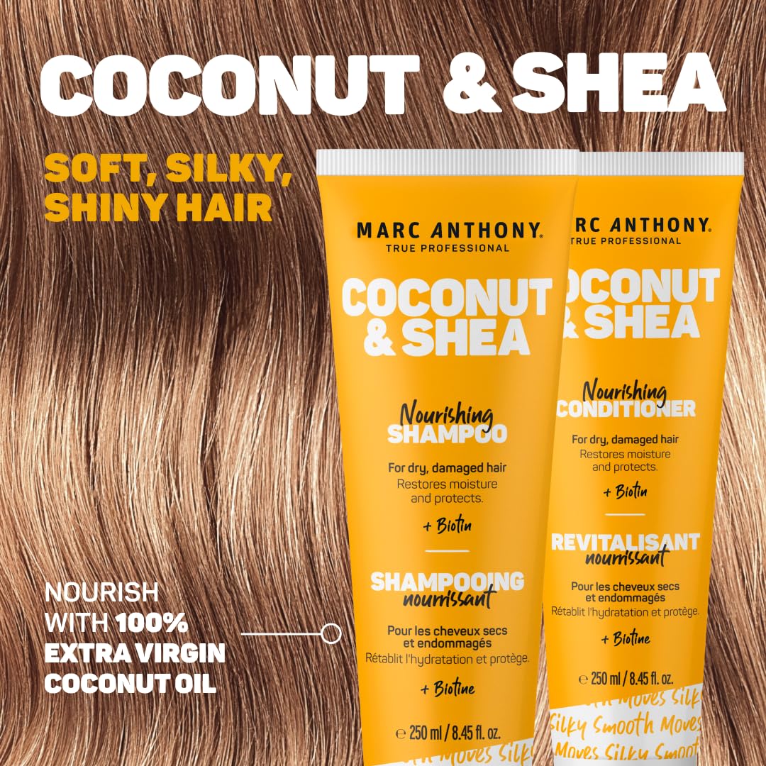 Marc Anthony Volumizing Shampoo and Conditioner Set with Coconut Oil & Shea Butter - Nourishing & Hydrating Haircare Infused with Biotin for Dry Beauty & Personal Care Marc Anthony