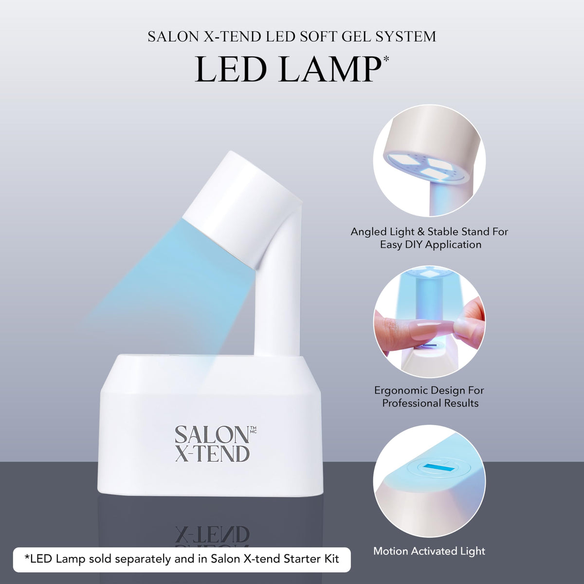 KISS Salon X-tend, Press-On Nails, Nail glue included, 'Keep It', Light White, Short Size, Oval Shape, Includes 30 Nails, 5Ml Led Soft Gel Adhesive, 1
