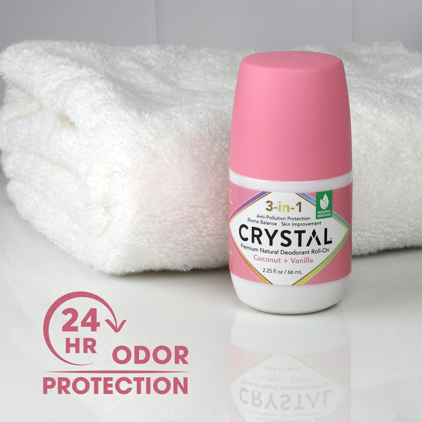 Crystal 3-in-1 BioHealth Deodorant, Coconut & Vanilla, Natural Odor Protection with Aloe & Hyaluronic Acid, Microbiome-Friendly, Moisturizing Beauty and Personal Care Crystal Essence