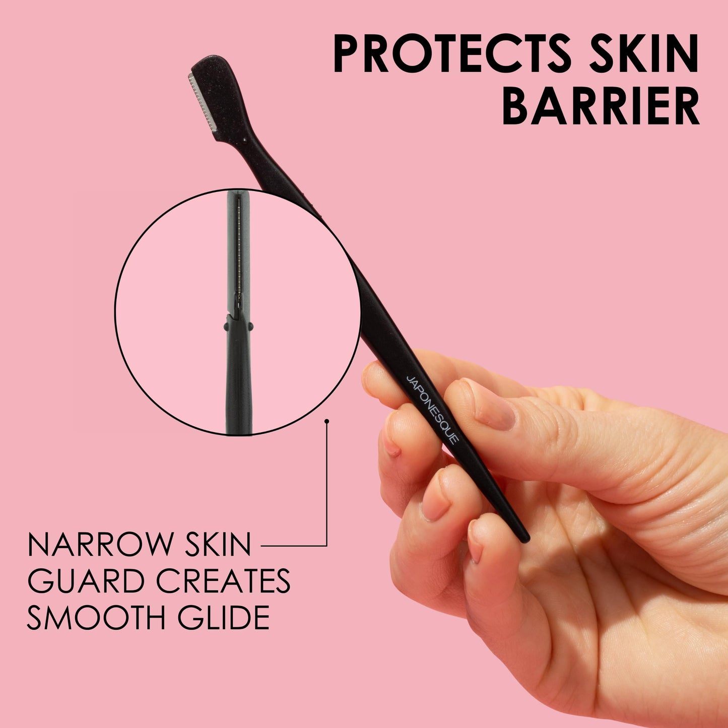 Japonesque Brow Touch Up Razors with Ultra-Sharp Stainless Steel Blades, for Removal of Unwanted Facial Hair and Peach Fuzz, Protective Blade Cover Beauty & Personal Care JAPONESQUE