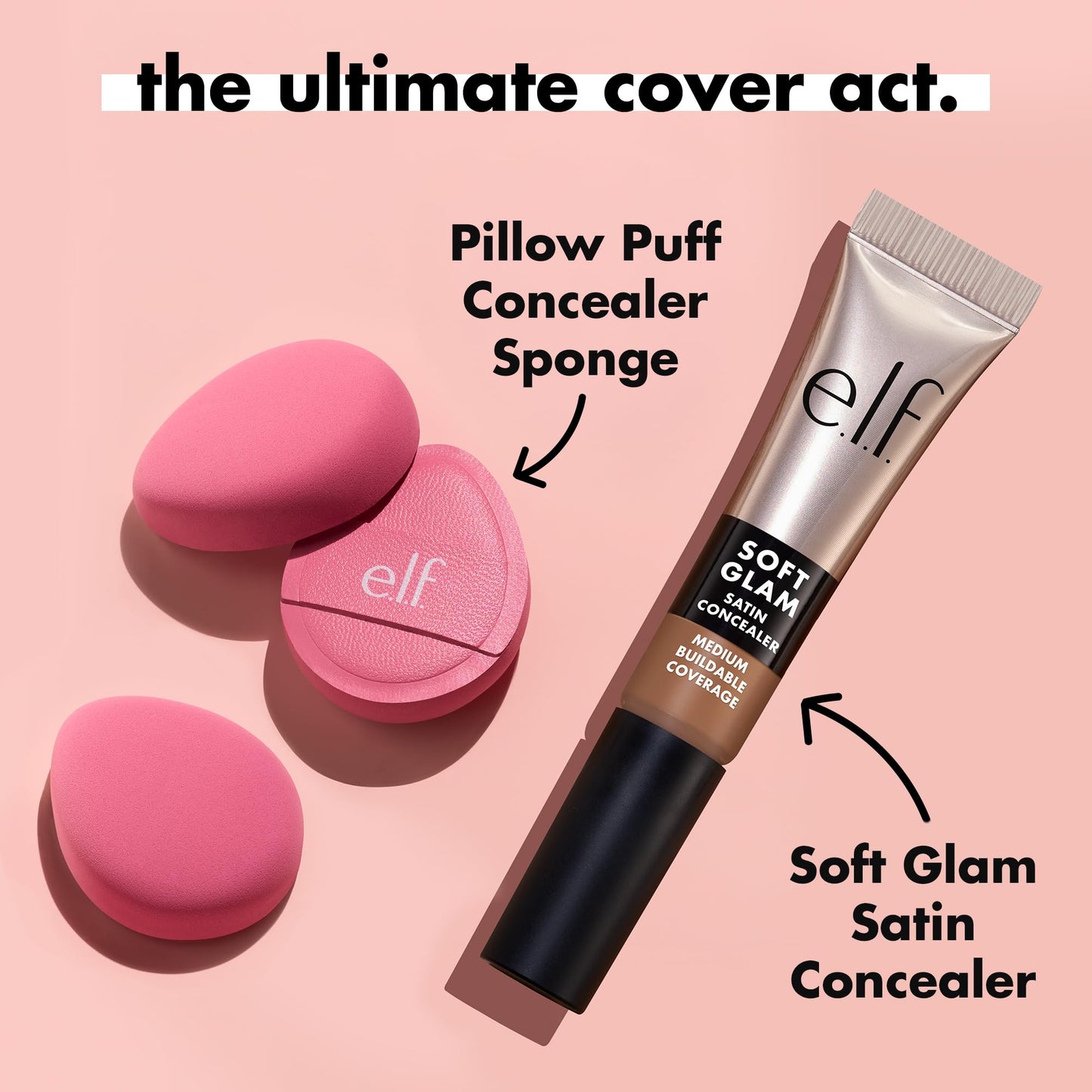 e.l.f. Pillow Puff Concealer Sponge, Beauty Blender For Streak-Free, Even, Makeup Application With Airbrushed Finish, Latex-Free, Vegan Beauty & Personal Care e.l.f.