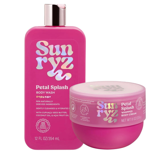 PDC Brands Sunryz Limited Edition Summer Scented Body Wash and Whipped Body Cream Duo, Petal Splash, 12 FL OZ Body Wash, 8 OZ Body Cream, 2 Piece Set Beauty & Personal Care PDC Brands