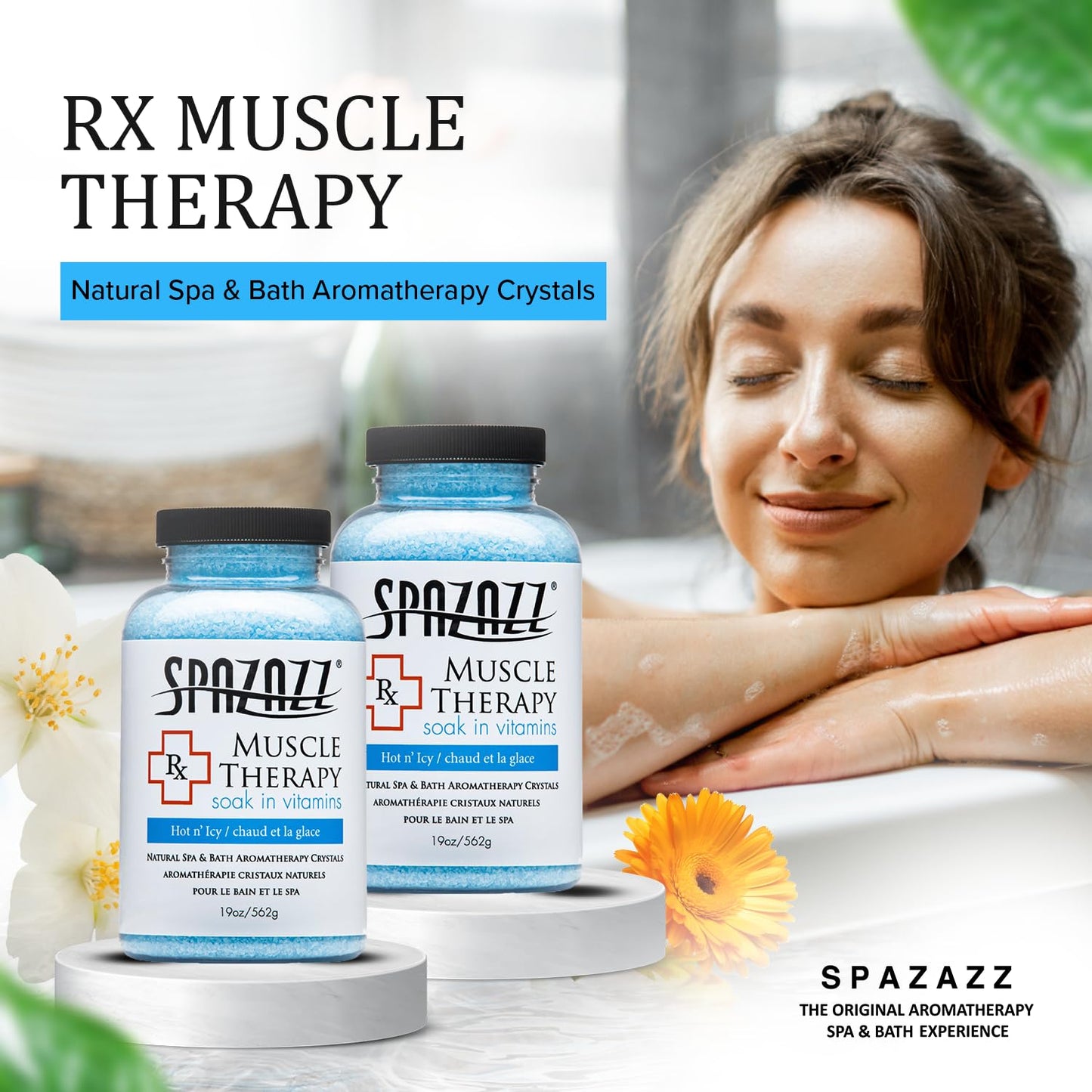 Spazazz SPZ-601 RX Therapy Crystals Container Bath Minerals, 19-Ounce, Muscular Therapy Hot N' Icy Beauty and Personal Care Spazazz