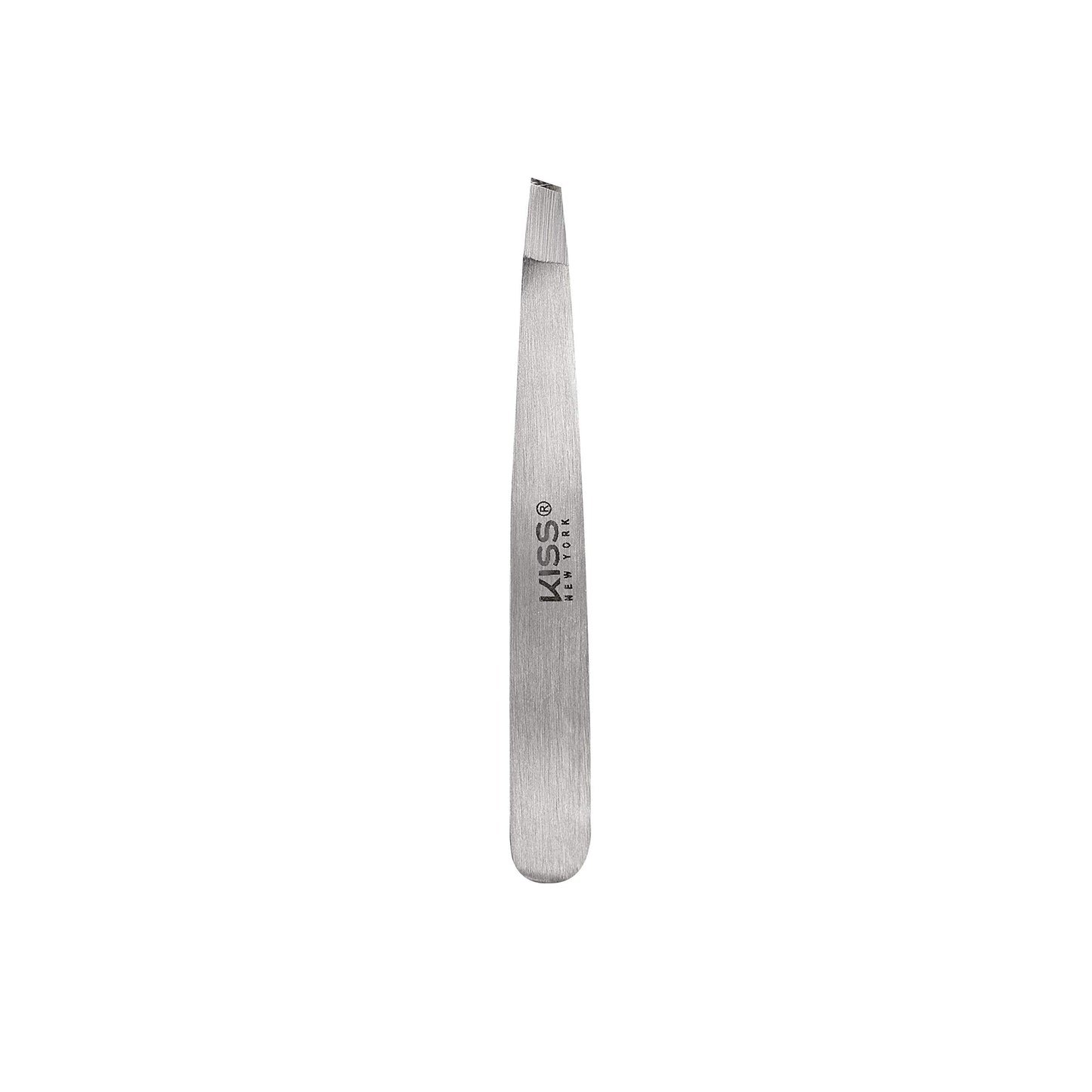 KISS NEW YORK Travel Size Slant Tip Tweezer with Pouch, Ultra-Fine Precision Tip, Stainless Steel (TWZ04) Beauty and Personal Care Kiss