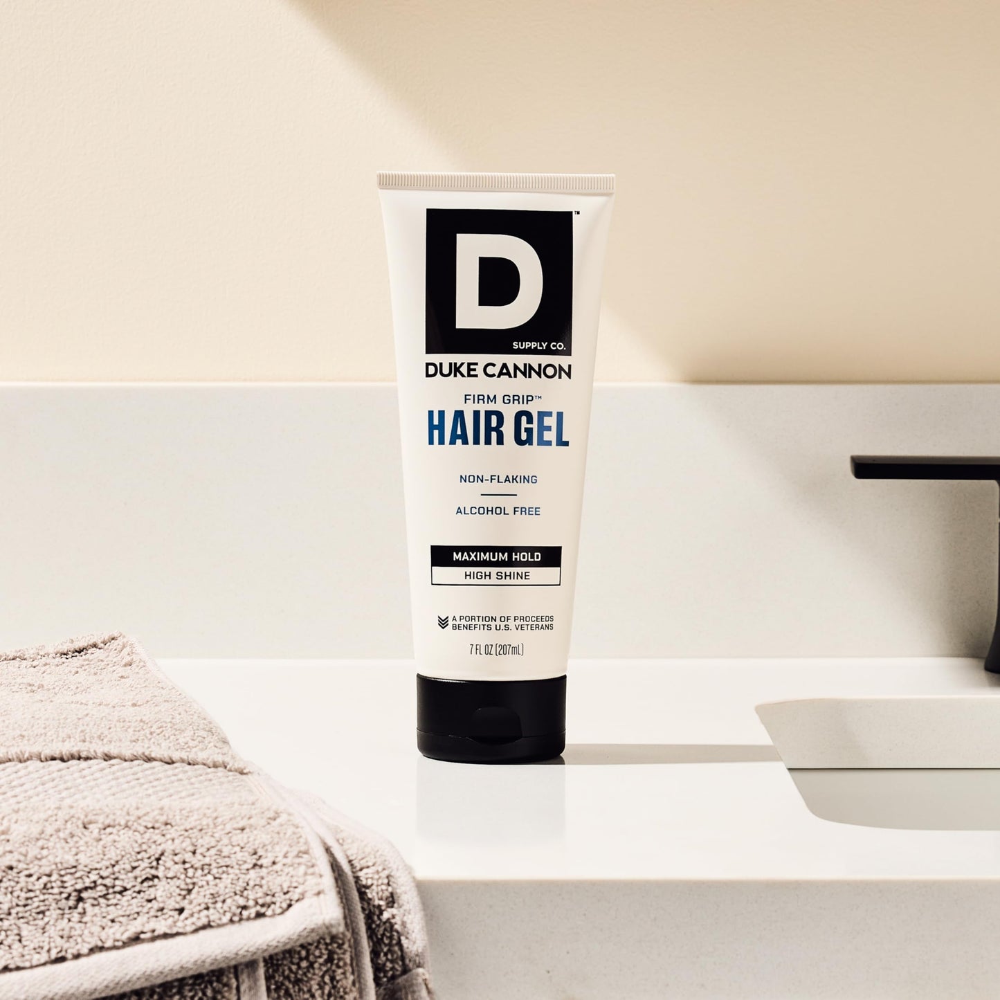 Duke Cannon Firm Grip Hair Gel, 7 oz - Maximum Hold, High Shine, Alcohol-Free, Water-Based Formula with Coconut Oil & Oat Extract, Ideal for Short Beauty & Personal Care Duke Cannon Supply Co.