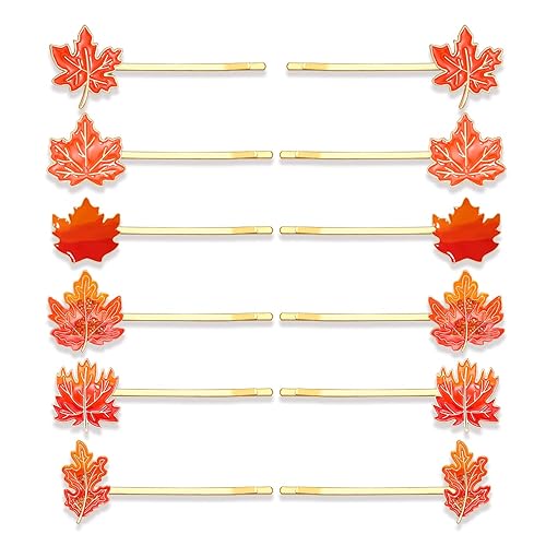 YAHPERN 12PCS Fall Hair Clips for Women Thanksgiving Hairpins Harvest Turkey Maple Leaf Pumpkin Hair Clips Autumn Bobby Pins Costume Party Hair Beauty & Personal Care YAHPERN