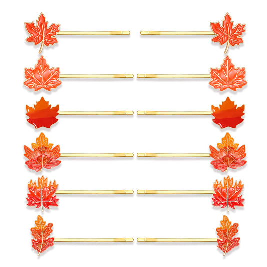 YAHPERN 12PCS Fall Hair Clips for Women Thanksgiving Hairpins Harvest Turkey Maple Leaf Pumpkin Hair Clips Autumn Bobby Pins Costume Party Hair Beauty & Personal Care YAHPERN
