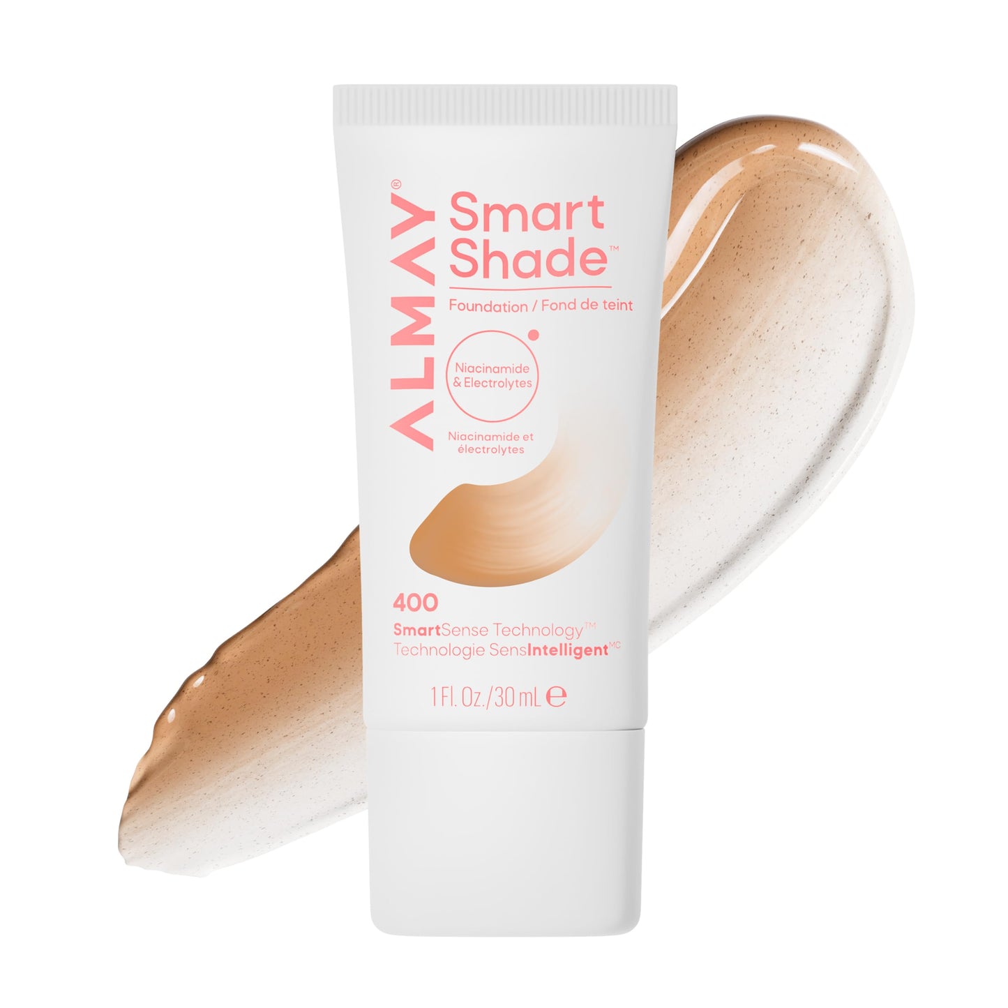 Almay Smart Shade™ Foundation, Oil-Free, Non-Comedogenic, Hypoallergenic, Vegan Face Makeup, 400 Warm Medium, 1 fl oz Beauty & Personal Care Almay