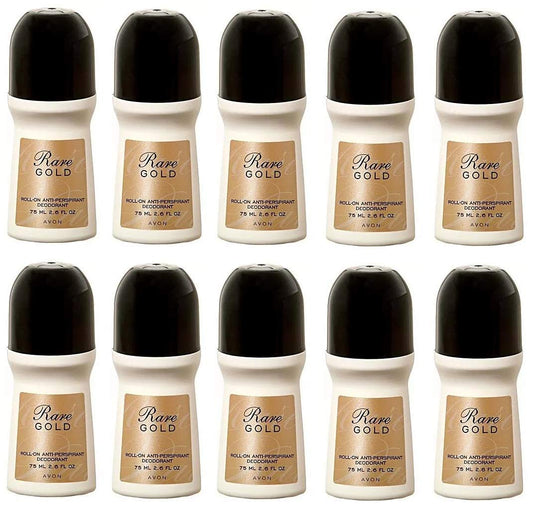 Avon Rare Gold Roll-On Antoperspirant Deodorant 2.6 fl. oz. Set of 10 Beauty and Personal Care AVON