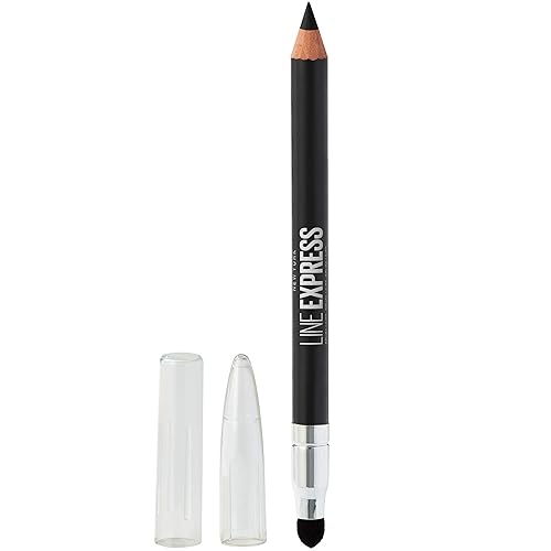 Maybelline Line Express Sharpenable Wood Pencil with Built-In Blending Smudger Tip Creamy Liner Eyeliner Eye Makeup, Soft Black, 0.035 oz. Beauty & Personal Care MAYBELLINE