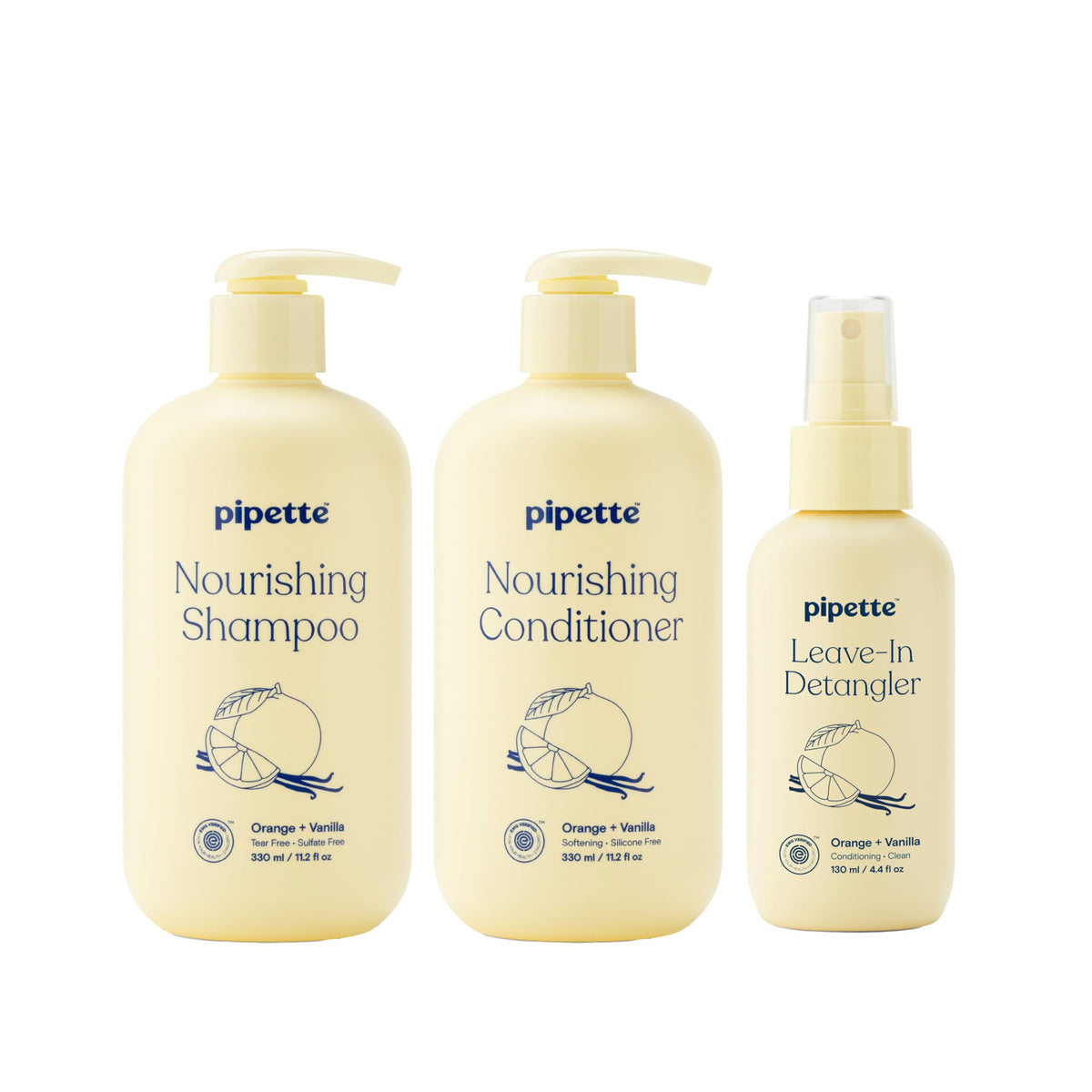 Pipette Kids Daily Haircare Trio, Orange & Vanilla (Pack of 3)
