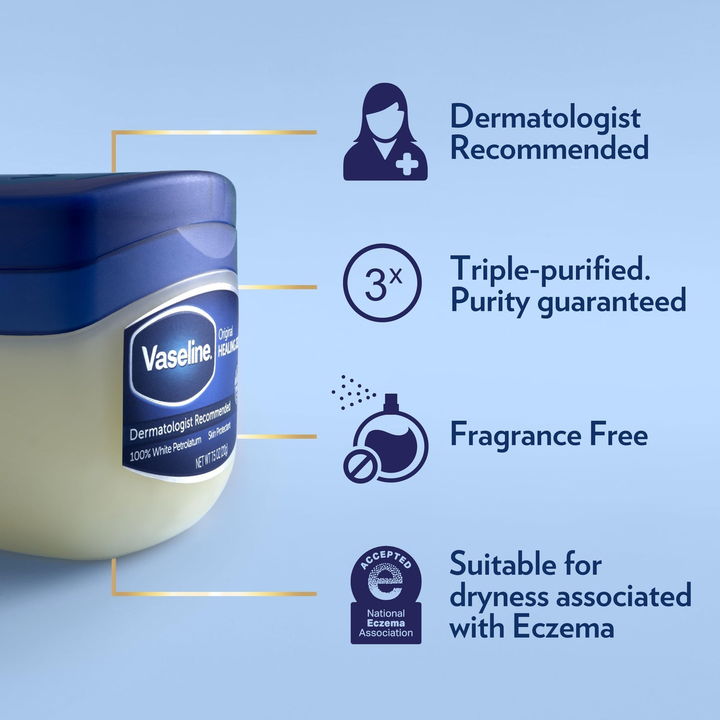 Vaseline Petroleum Jelly Travel-Size 2-Pack - Hypoallergenic Skin Protectant, Unscented Healing Ointment for Beauty & Personal Care, 1.75 Oz Ea Beauty & Personal Care Vaseline