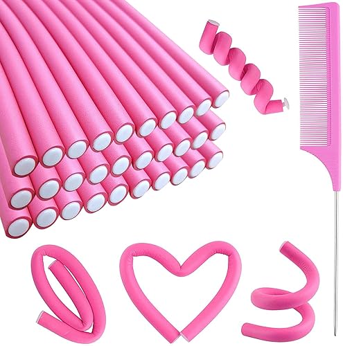 30PCS 9.45" Flexi Rods Curlers Set for Short and Long Hair, No Heat Foam Rollers with Steel Comb Buytta Beauty & Personal Care Buytta