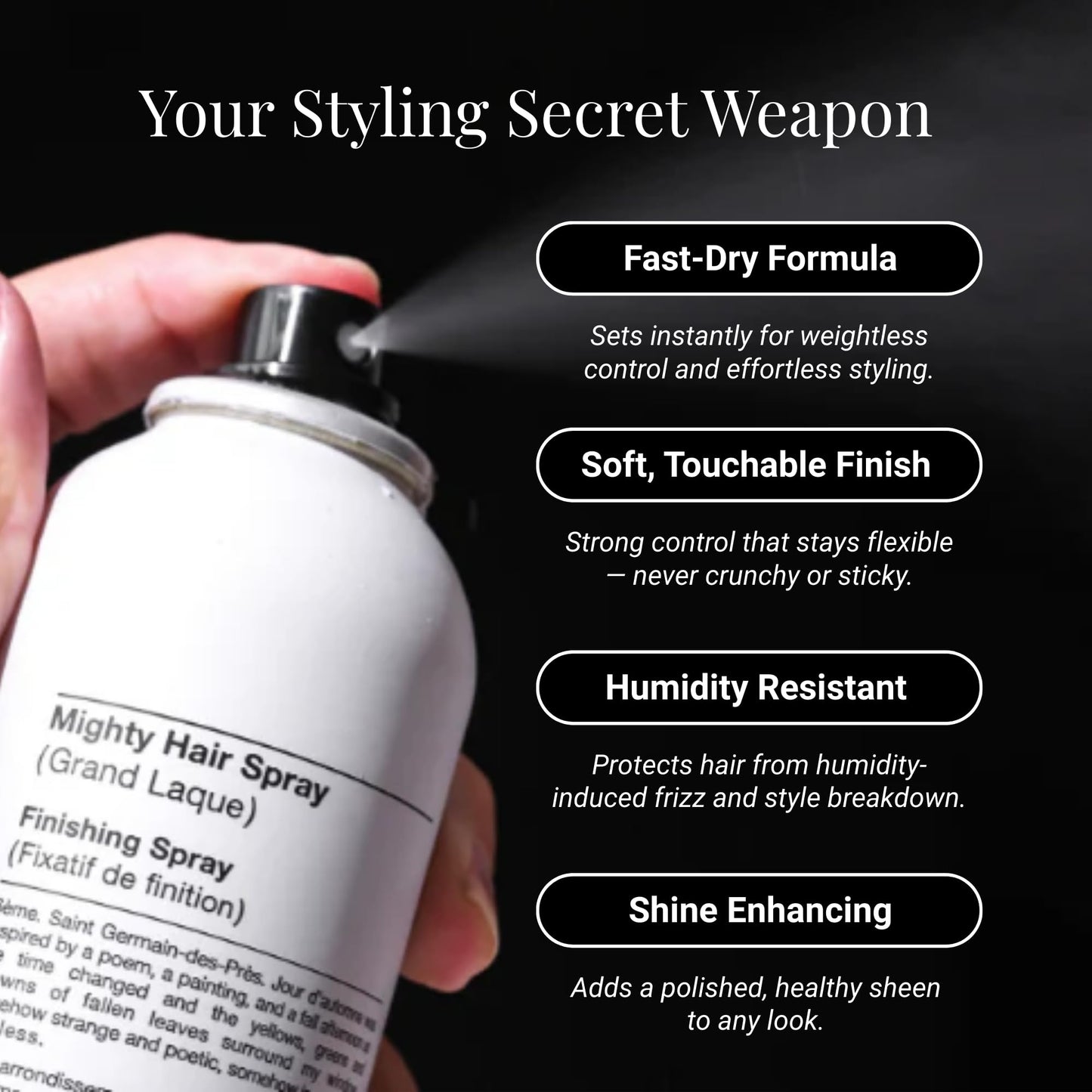 Number 4 Mighty Hair Spray. Hair Spray for Women and Men. Flexible & Weightless Formula. Non-Flaking, Brushable, 9 oz Beauty & Personal Care Number 4