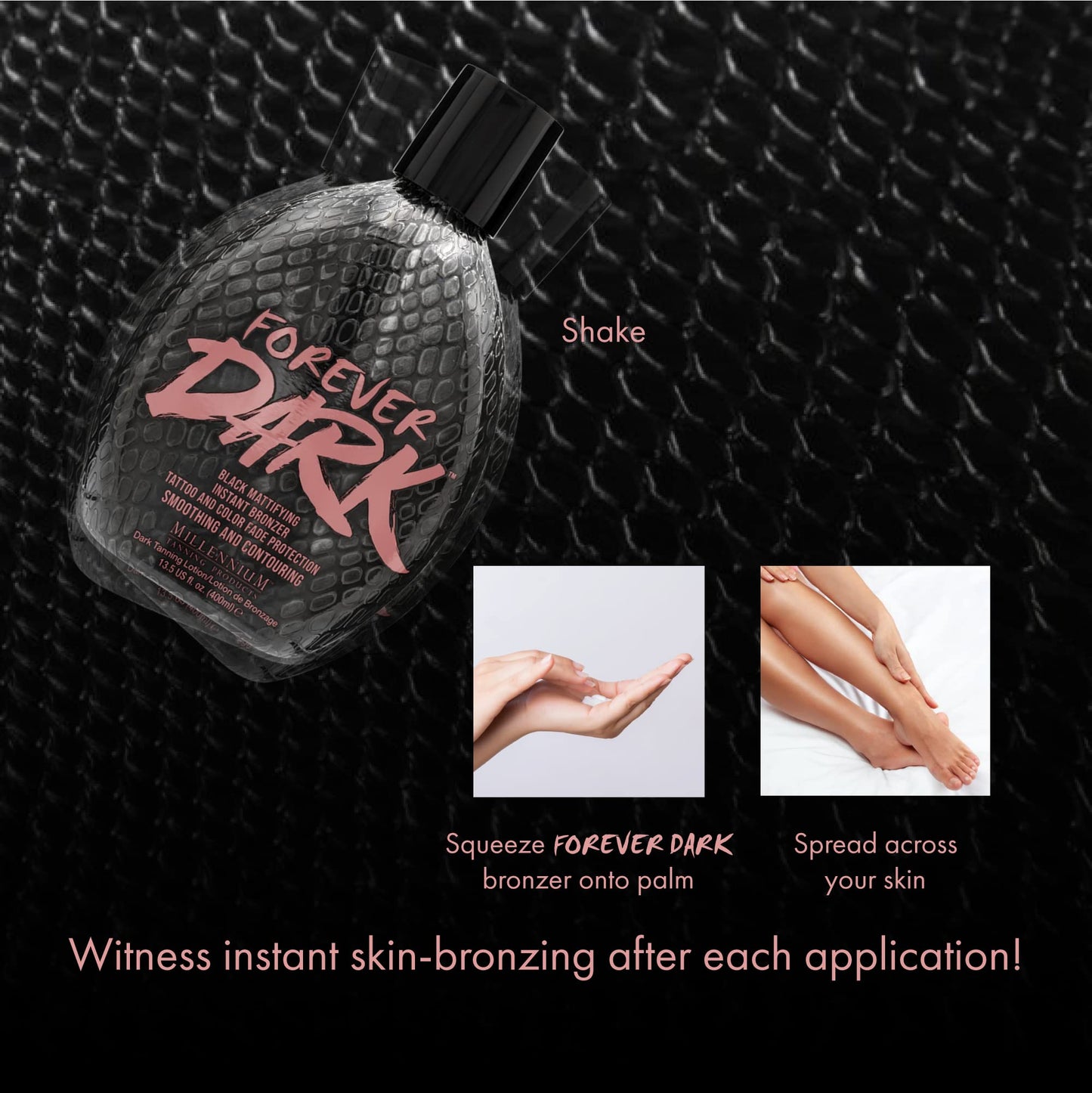 Millennium Tanning Forever Dark, Black Mattifying Instant Bronzer, Tanning Lotion, 13.5 Ounces Beauty & Personal Care Millennium Tanning