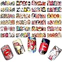 Towenm 12 Sheets Nail Art Stickers Water Transfer Nail Decals for Nail Art, Trendy Marvel Nail Wraps, Sexy Lip Pop Star Nail Decals, Manicure Nail Beauty & Personal Care Towenm
