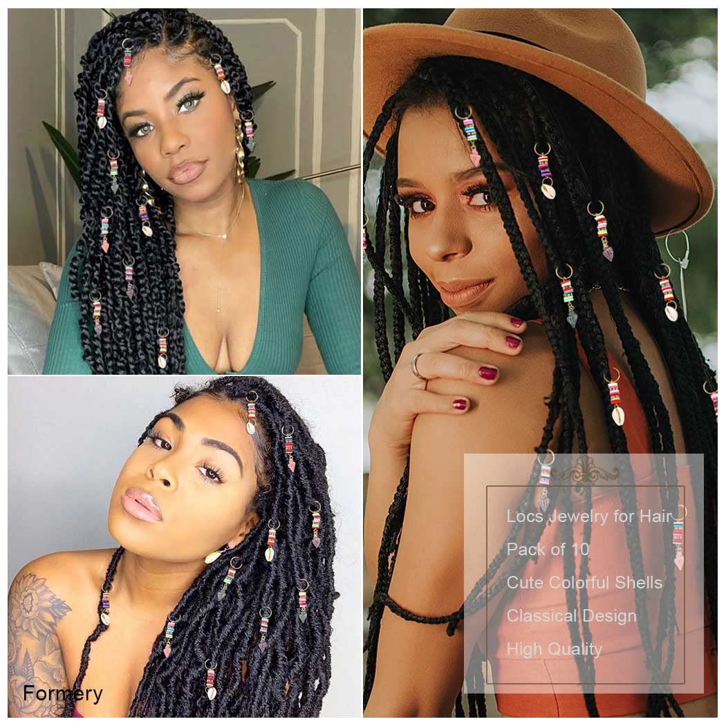 Formery Shells Hair Charms Braids Gold Conch Shell Braid Jewelry Seashell African Loc Dreadlock Accessories for Black Women (10Pcs) Beauty & Personal Care Formery