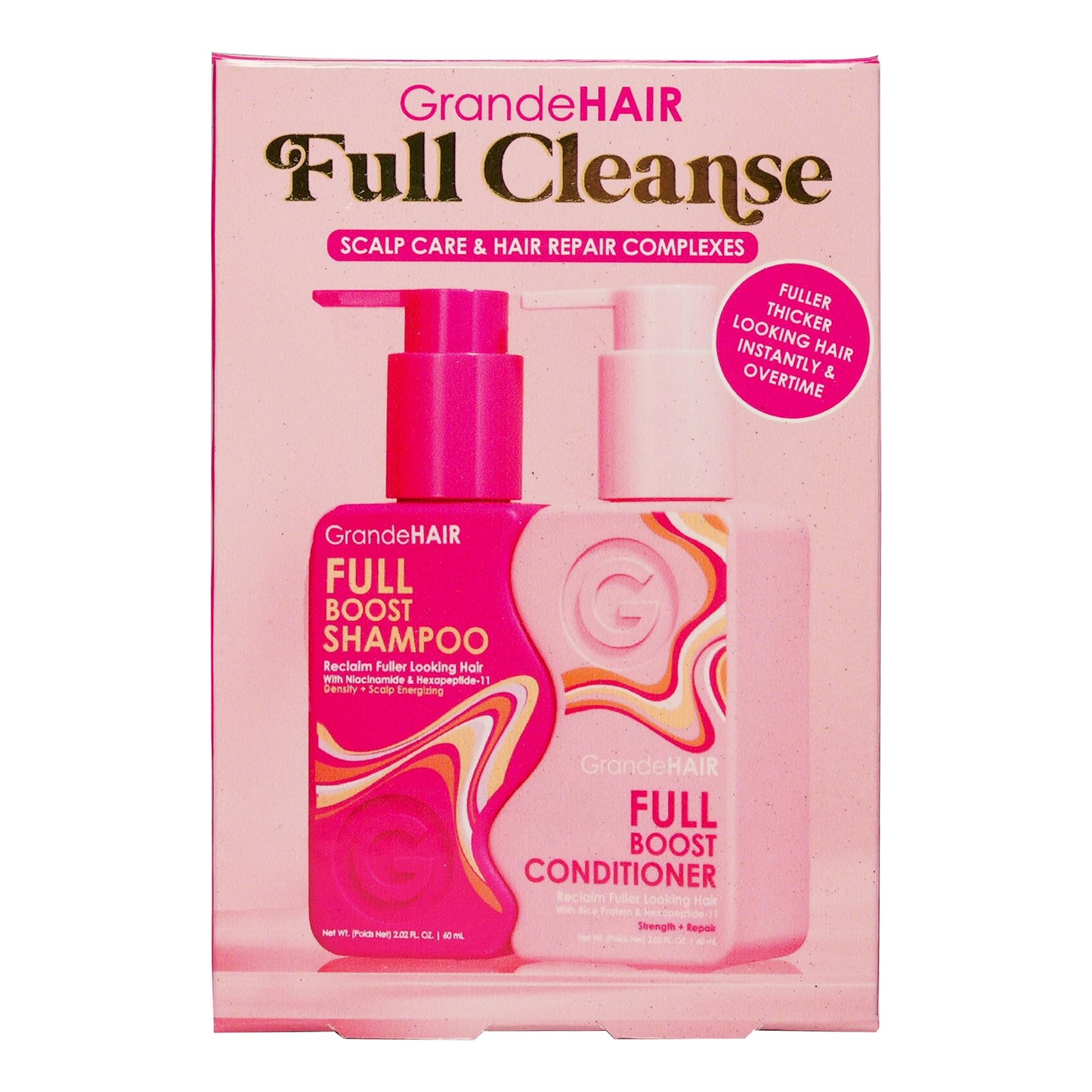 Grande Cosmetics GrandeHAIR Full Cleanse Travel Kit - Travel Size Shampoo & Conditioner - for Healthier, Fuller-Looking Hair Beauty & Personal Care Grande Cosmetics