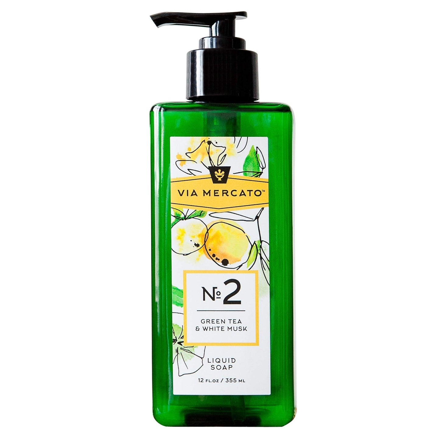 Via Mercato Liquid Soap, Shea Butter Enriched (12 oz), No. 2 - Green Tea & White Musk Beauty & Personal Care Via Mercato