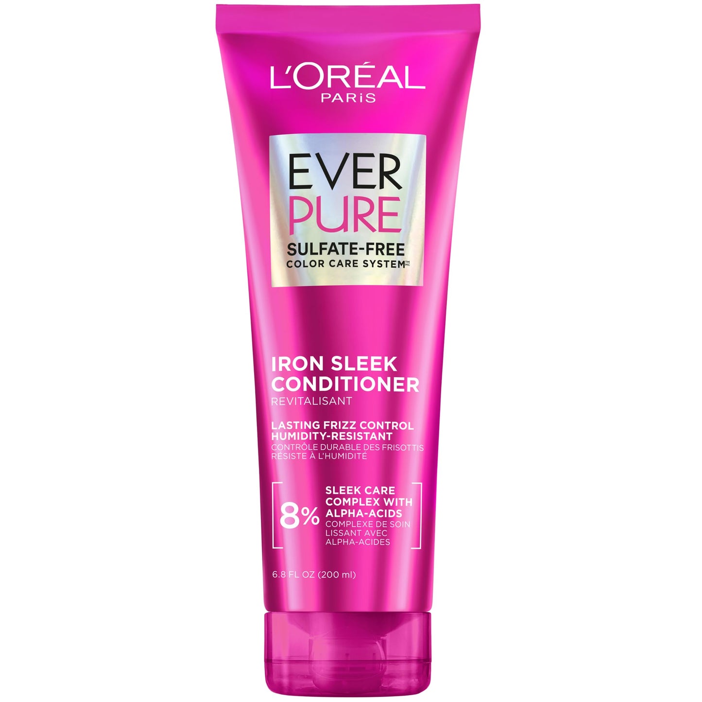 L'Oreal Paris Sulfate Free Iron Sleek Smoothing Conditioner, Frizz Control and Humidity-Resistant Formula with Alpha-Acids for Frizzy Hair, EverPure Beauty & Personal Care L'Oreal Paris